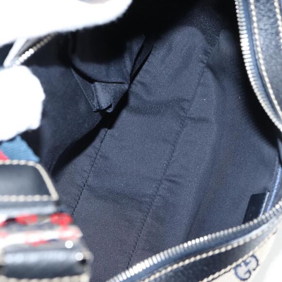 GUCCI GG Canvas Sherry Line Shoulder Bag Navy Beige Red - Picture 11 of 16